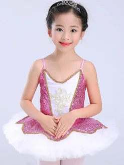 Ballet Robe Rouge Sequin Tutu Ballerine Robes Filles Ballet Danse Costume Déguisements Halloween