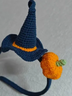 Bandeau chapeau citrouille crocheté fait main pour Halloween bonnet orange accessoire de coiffure mignon pour filles