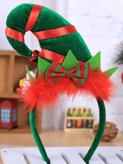 Bande de cheveux de Noël verte Fibre de polyester Costumes de vacances de Noël