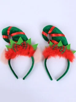 Bande de cheveux de Noël verte Fibre de polyester Costumes de vacances de Noël