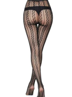 Bas Autofixants Collants Femme Imprimé Elastique Unicolore Coupe Cintrée Lingerie Sexy