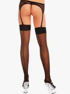 Bas collants noirs transparents sexy montants jusqu'aux cuisses