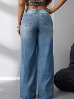Bas de jeans pour femmes jeans larges mode denim décontractés