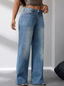 Bas de jeans pour femmes jeans larges mode denim décontractés
