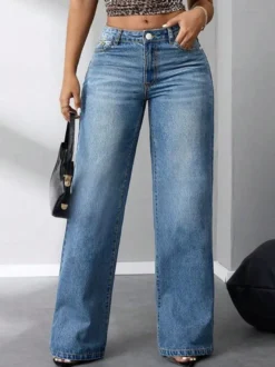Bas de jeans pour femmes jeans larges mode denim décontractés