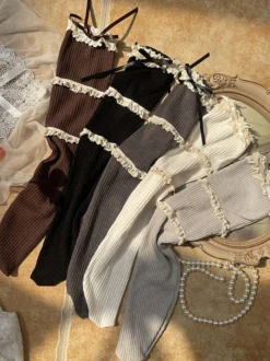 Bas gothique Lolita café marron accessoire polyester accessoires Lolita