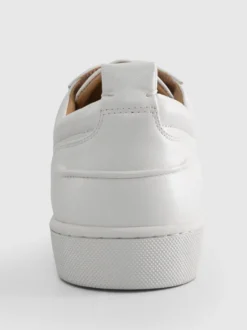 Baskets basses à lacets en cuir de vache blanc pour hommes chaussures décontractées