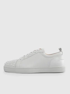 Baskets basses à lacets en cuir de vache blanc pour hommes chaussures décontractées