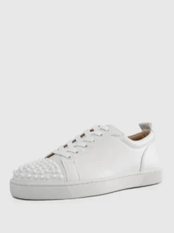 Baskets basses à lacets en cuir de vache blanc pour hommes chaussures décontractées