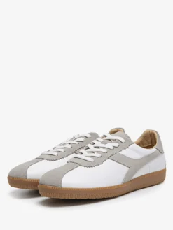 Baskets confortables en cuir de vache pour hommes chaussures de sport à bout rond et blocs de couleurs