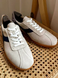 Baskets confortables en cuir de vache pour hommes chaussures de sport à bout rond et blocs de couleurs