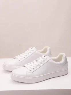 Baskets confortables en cuir PU pour hommes chaussures de sport à bout rond