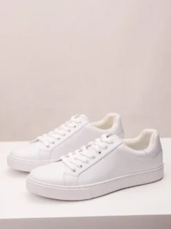 Baskets confortables en cuir PU pour hommes chaussures de sport à bout rond