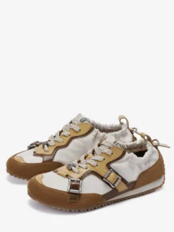 Baskets décontractées à lacets et bout rond pour femme chaussures de sport à boucle