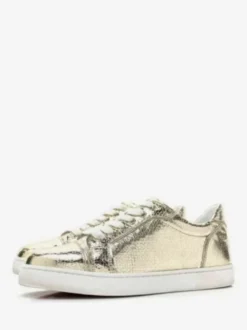 Baskets décontractées pour femmes bout rond motif serpent lacets chaussures de skate