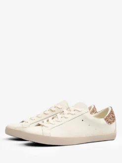 Baskets de skate à lacets dorées chaussures style ancien femmes