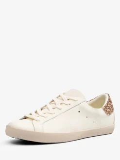 Baskets de skate à lacets dorées chaussures style ancien femmes