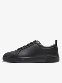 Baskets de skate noires à lacets et bout rond pour hommes