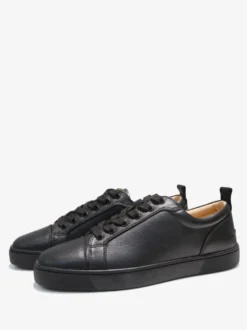 Baskets de skate noires à lacets et bout rond pour hommes
