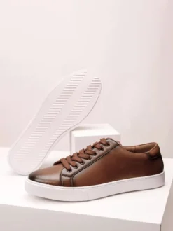 Baskets à lacets et bout rond pour homme chaussures de randonnée plates