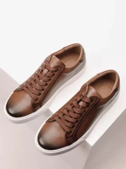 Baskets à lacets et bout rond pour homme chaussures de randonnée plates