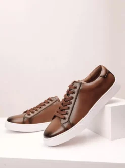 Baskets à lacets et bout rond pour homme chaussures de randonnée plates