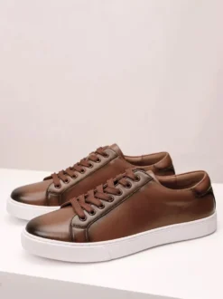 Baskets à lacets et bout rond pour homme chaussures de randonnée plates