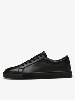 Baskets pour hommes Chaussures de sport à bout rond en cuir à la mode