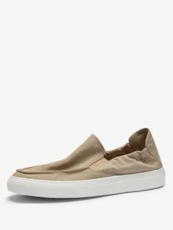 Baskets pour hommes Mocassins confortables en polyester à bout rond Chaussures décontractées à enfiler