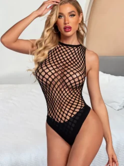 Bas Lingerie Sexy Creusants Coupe Cintrée Unicolore Bas Sexy