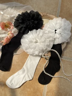 Bas Sweet Lolita Accessoire Blanc Accessoires Lolita en Polyester