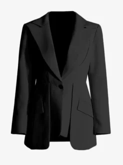 Blazer chic à manches longues découpées pour femme