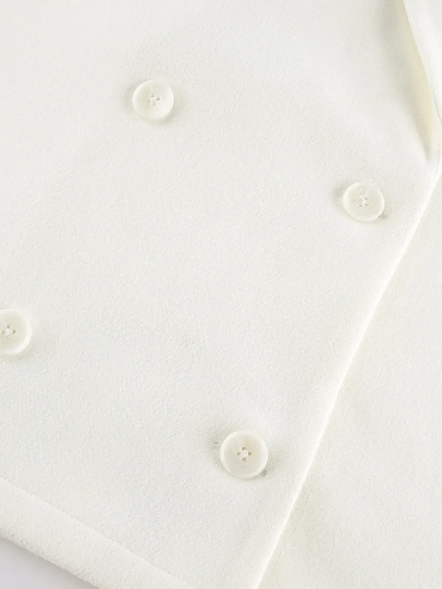Blazer crème à revers cranté pour femme - Veste oversize à simple boutonnage - Tenue printanière décontractée et minimaliste idéale pour la ville (collection printemps 2026)