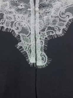Blazer en dentelle corset sexy pour femme - Veste bustier cintrée contrastée noire et blanche - Idéale pour une soirée printanière 2026
