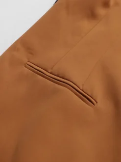 Blazer long à revers contrastés color block pour femme veste maxi asymétrique patchwork