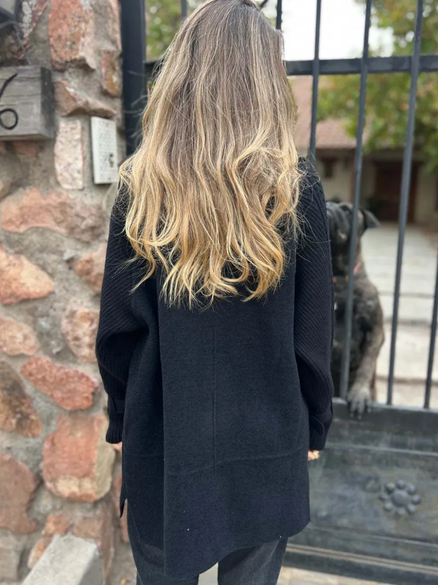 Blazer patchwork à manches en maille pour femme 2026