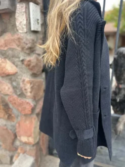 Blazer patchwork à manches en maille pour femme 2026