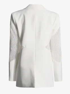 Blazer pour femme col en V manches longues découpées vêtement d'extérieur