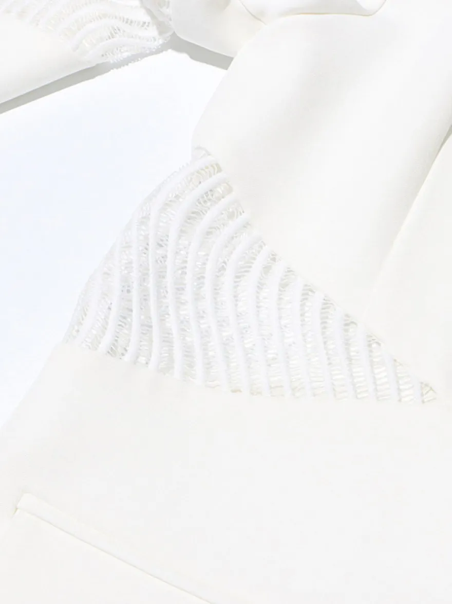 Blazer pour femme col en V manches longues découpées vêtement d'extérieur