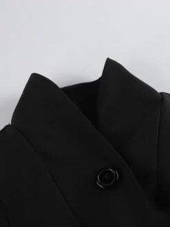 Blazer péplum vintage pour femme - Veste cintrée à manches bouffantes et col montant - Vêtement d'extérieur chic pour les fêtes de printemps 2026