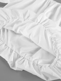 Blouse blanche élégante à épaules dénudées et manches longues en coton pour femme