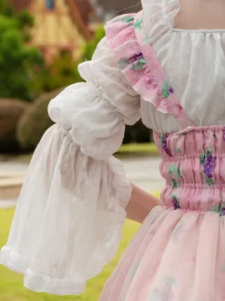 Blouses Sweet Lolita Blanc Manches Longues Haut Lolita Volants Chemise Lolita