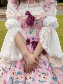 Blouses Sweet Lolita Blanc Manches Longues Haut Lolita Volants Chemise Lolita
