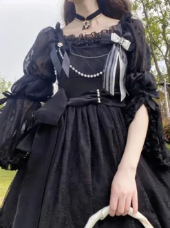 Blouses Sweet Lolita Blanc Manches Longues Haut Lolita Volants Chemise Lolita