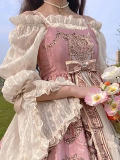 Blouses Sweet Lolita Blanc Manches Longues Haut Lolita Volants Chemise Lolita
