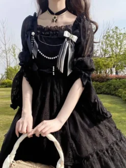 Blouses Sweet Lolita Blanc Manches Longues Haut Lolita Volants Chemise Lolita