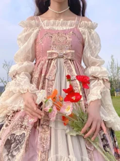 Blouses Sweet Lolita Blanc Manches Longues Haut Lolita Volants Chemise Lolita