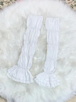 Blouses Sweet Lolita Haut Lolita Blanc Écru Manches Courtes Chemise Lolita À Volants Plissés