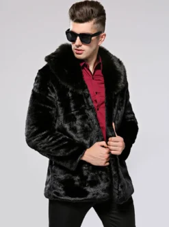 Blousons aviateur en fausse fourrure pour hommes
