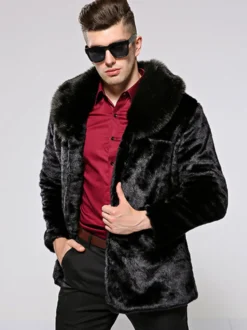 Blousons aviateur en fausse fourrure pour hommes
